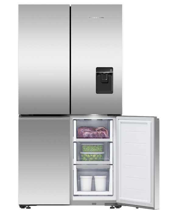 Fisher & Paykel Series 7 Contemporary RF605QNUVX1 Wifi Connected Plumbed Frost Free American Fridge Freezer - Stainless Steel