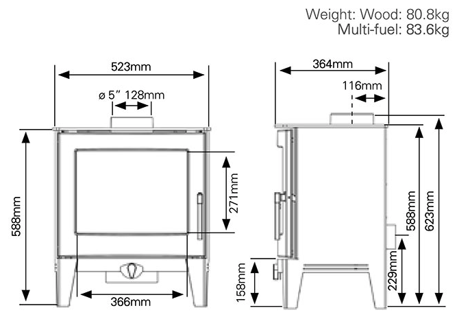 Stovax Futura 5 Fuel & Wood Stove