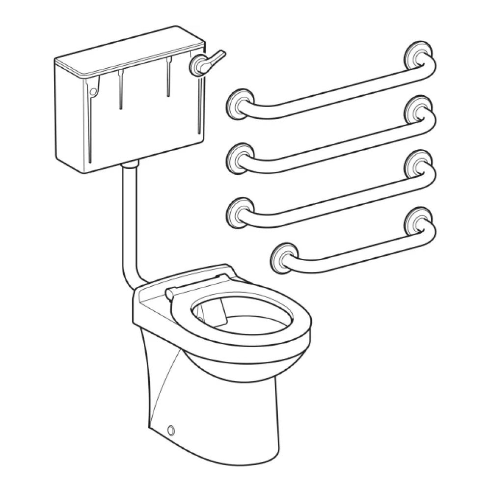 Twyford Doc M Rimless Ambulant BTW Pack Concealed Fixings White PK8170WH
