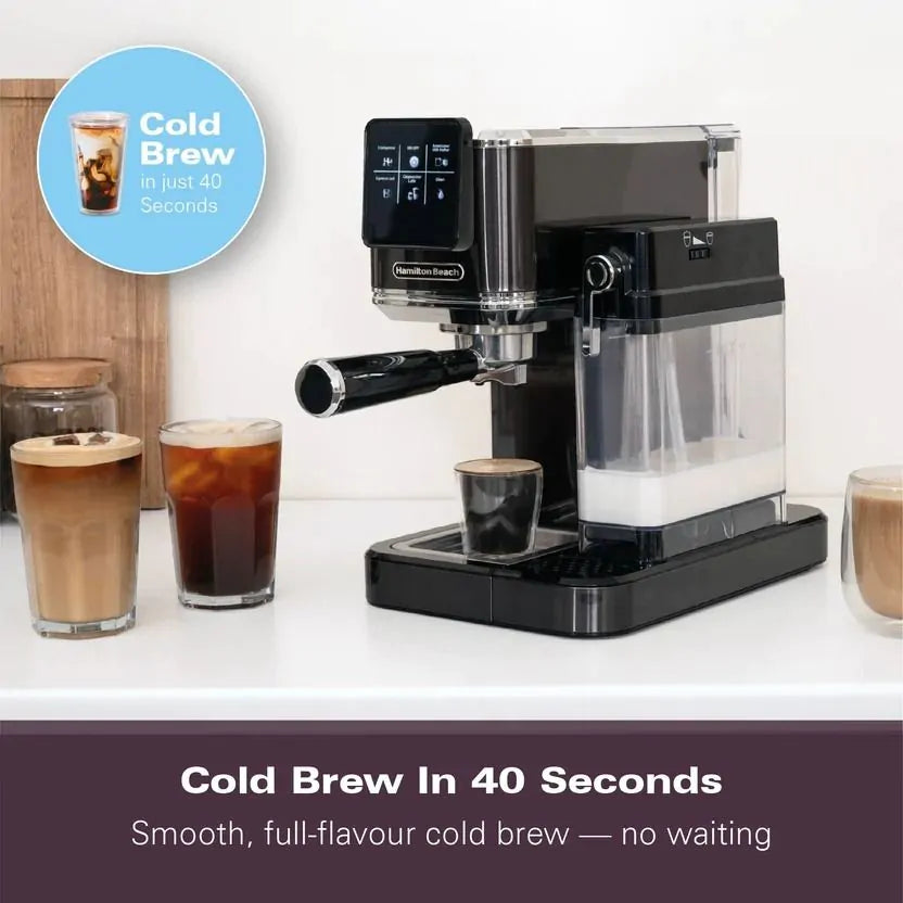 Hamilton Beach HBC7210B BaristaPro+ Touch 8-in-1 Espresso Machine - Black