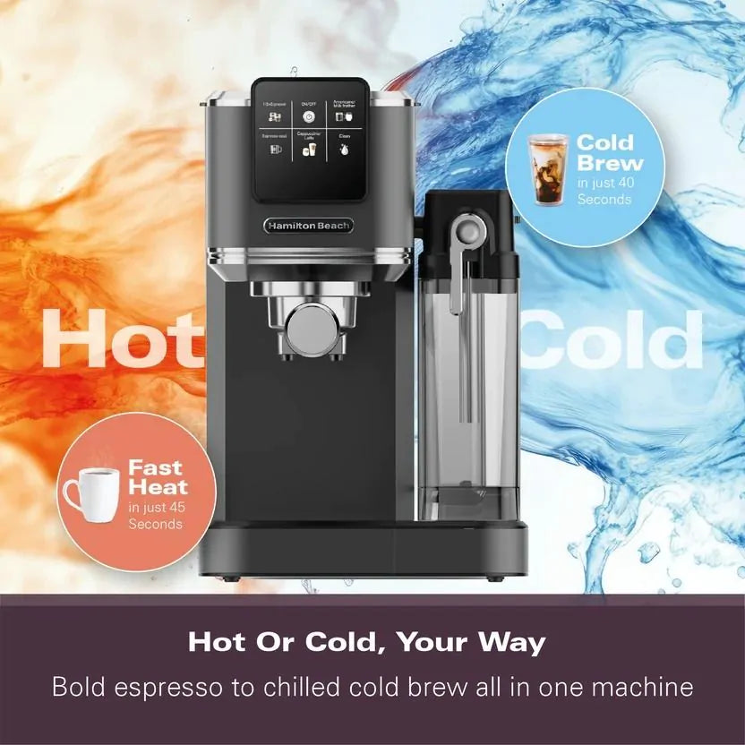 Hamilton Beach HBC7210B BaristaPro+ Touch 8-in-1 Espresso Machine - Black