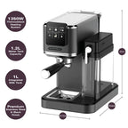 Hamilton Beach HBC7210B BaristaPro+ Touch 8-in-1 Espresso Machine - Black