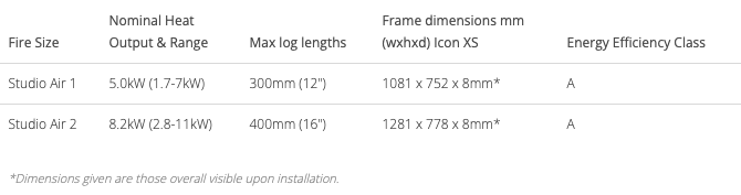 Stovax Studio Air 1 Cassette Woodburning Fire Frame Options