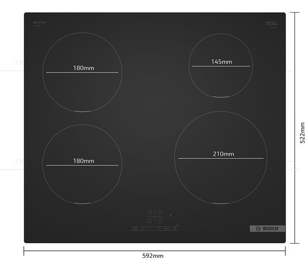 Bosch Series 4 PIE61ABB5E 60cm Induction Hob - Matt Black