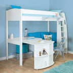 Stompa Uno S High Sleeper With Pullout Desk And Sofa - With Free Clip On Shelf