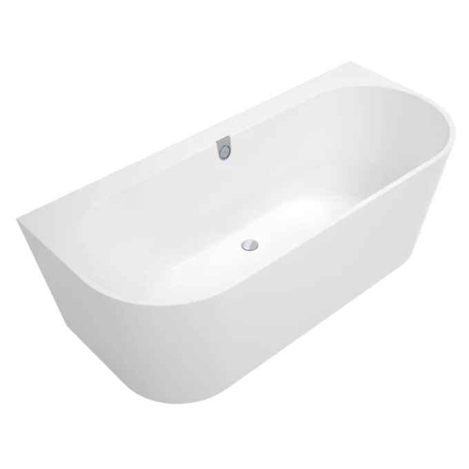 V&B Oberon 2.0 Wall Facing 1800x1800mm Quaryl Bath C/W Panel/Extended Outlet & Overflow UBQ180OBR9CD00V-01