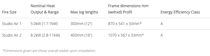 Stovax Studio Air 1 Cassette Woodburning Fire Frame Options