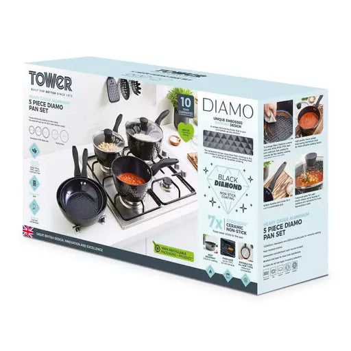 Tower T900130 Diamo 5 Piece Cookware Set