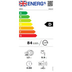 Smeg DI262D Fully Integrated Dishwasher 13 Place Setting - Black