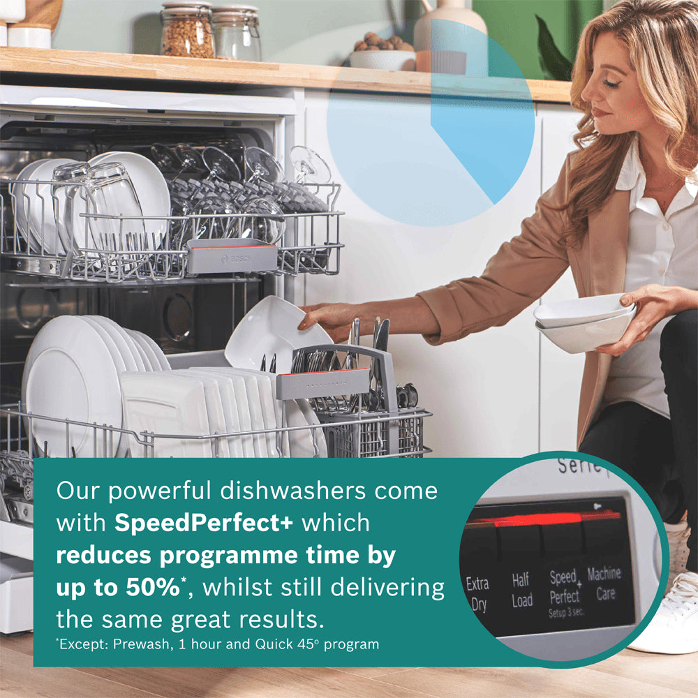 BosBosch Series 4 SMS4EKW06G Wifi Connected Full Size Dishwasher - White