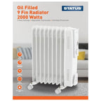 Status OFH9-2000W1Pkb 9 Fin 2000W Oil Filled Radiator
