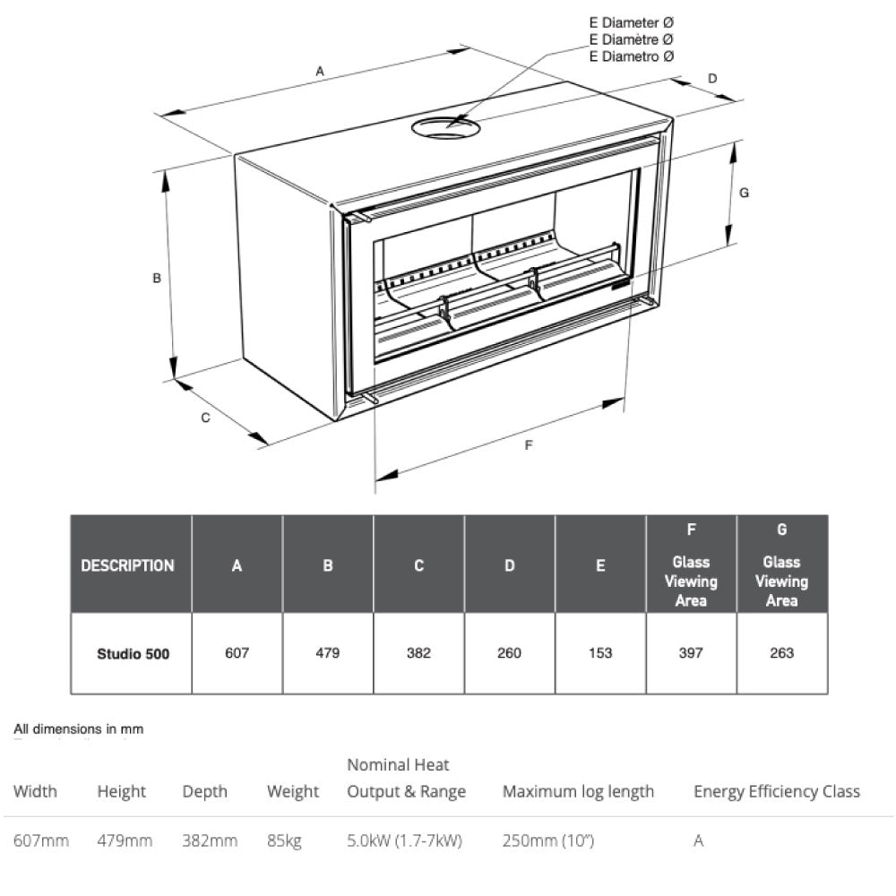 Stovax Studio 500 Freestanding Fire