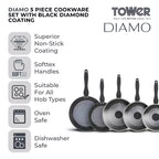 Tower T900130 Diamo 5 Piece Cookware Set