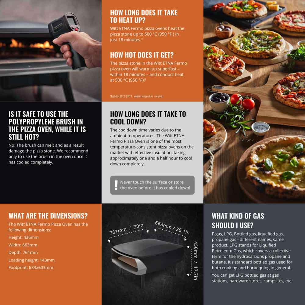 Witt Etna Fermo Pizza Oven 16" - Black