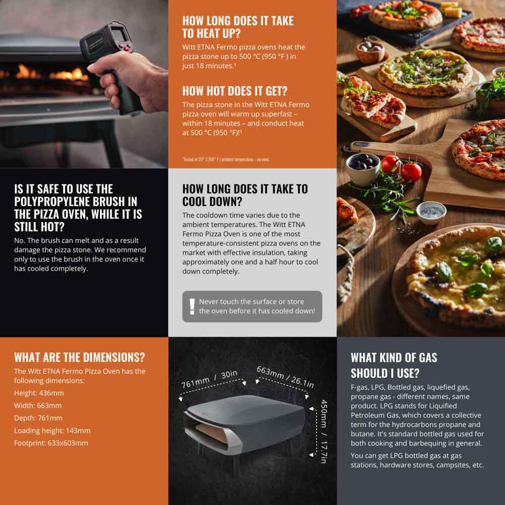 Witt Etna Fermo Pizza Oven 16" - Graphite