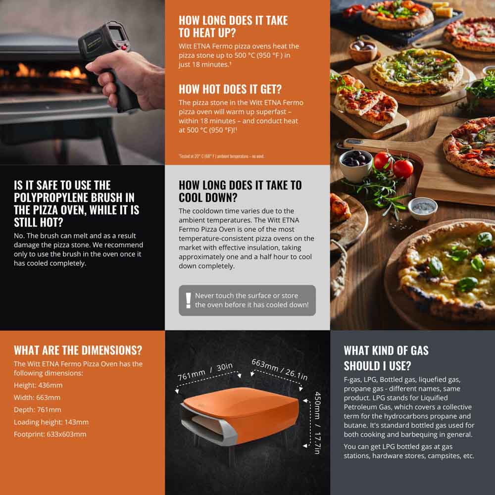 Witt Etna Fermo Pizza Oven 16" - Orange