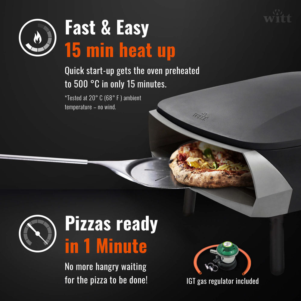 Witt Etna Rotante Pizza Oven 16" - Black