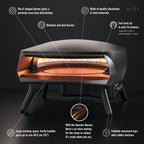 Witt Etna Rotante Pizza Oven 16" - Black