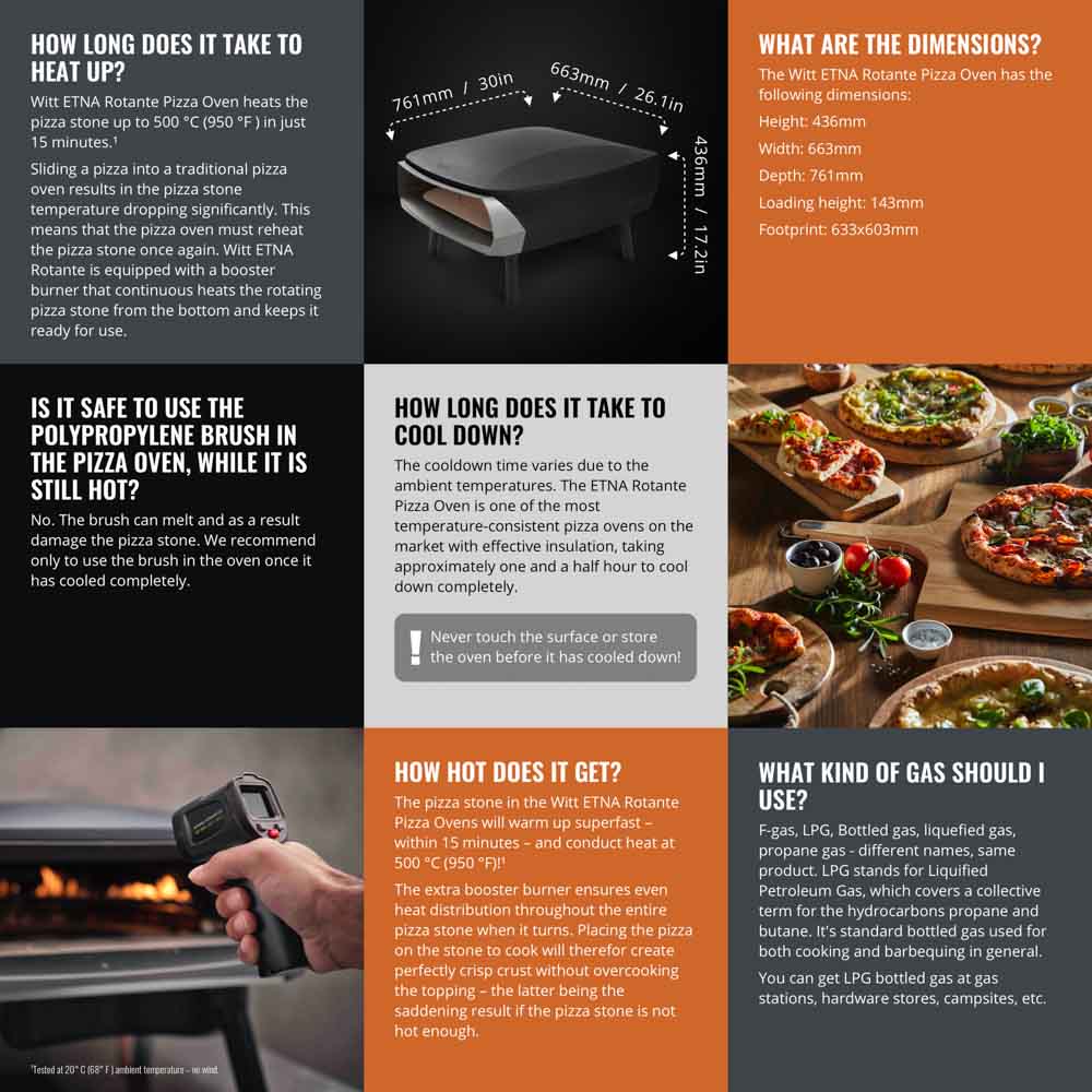 Witt Etna Rotante Pizza Oven 16" - Stone