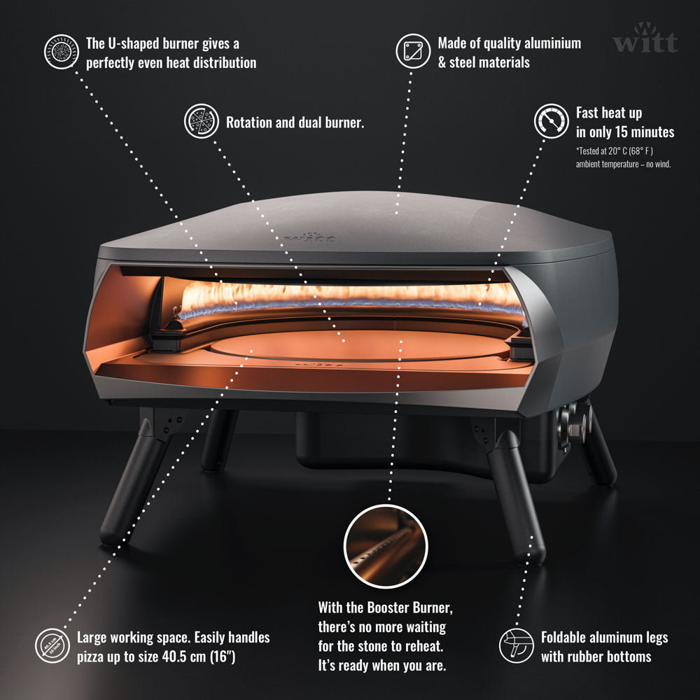Witt Etna Rotante Pizza Oven 16" - Graphite