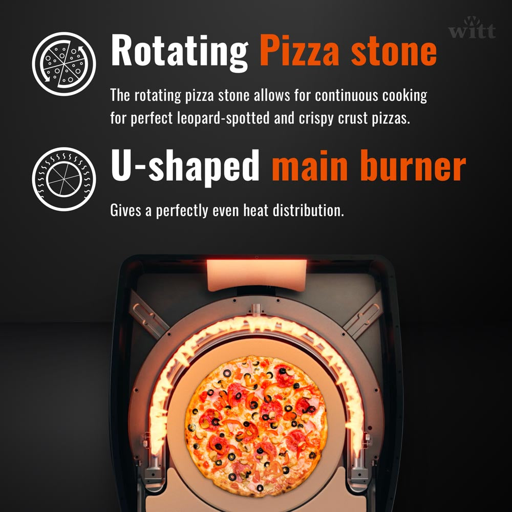 Witt Etna Rotante Pizza Oven 16" - Orange