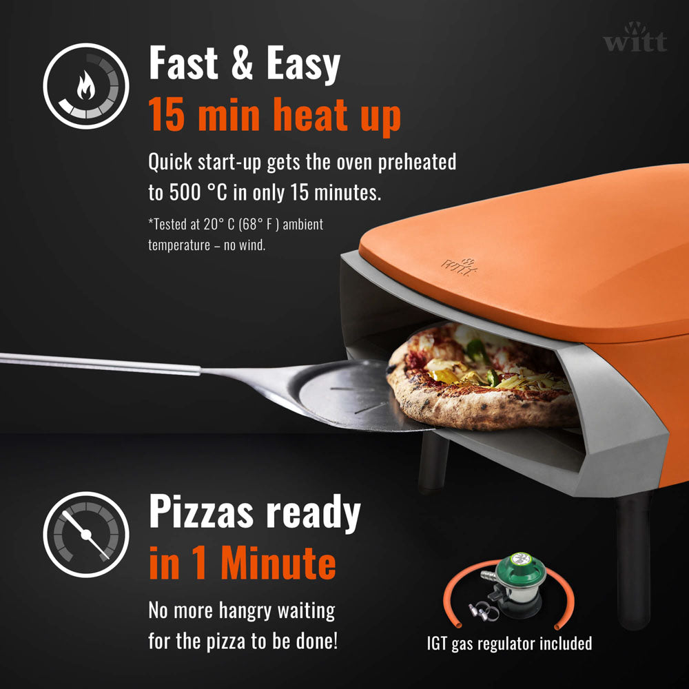 Witt Etna Rotante Pizza Oven 16" - Orange