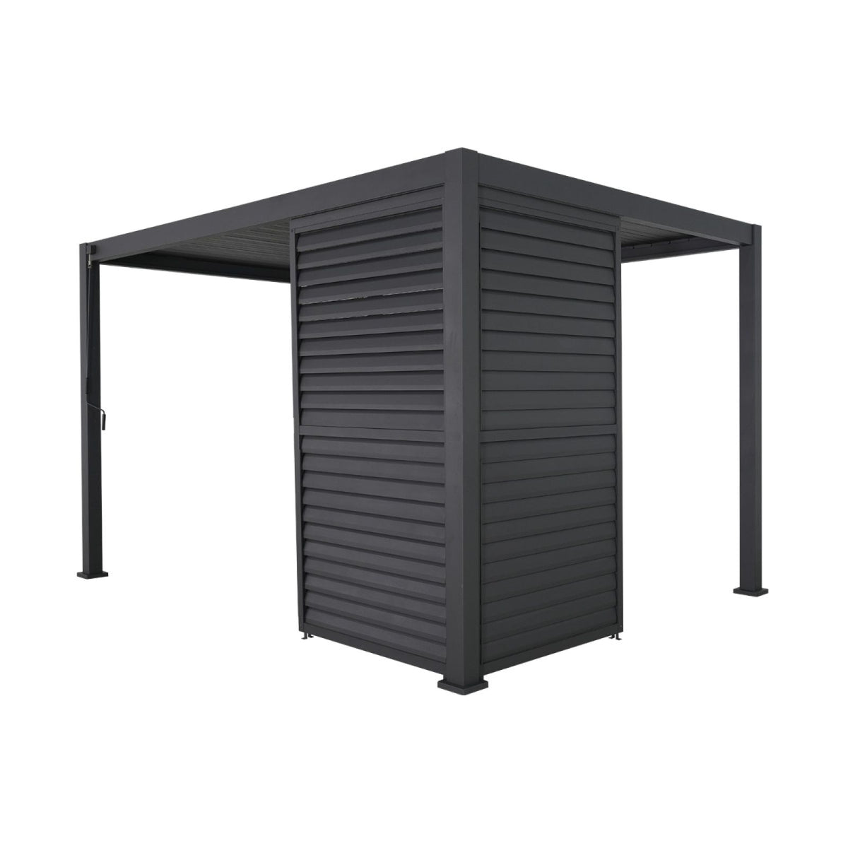 Nova <br> Titan 1.2m Aluminium Side Wall With Adjustable Louvres for 3.6m Titan Pergola - Grey