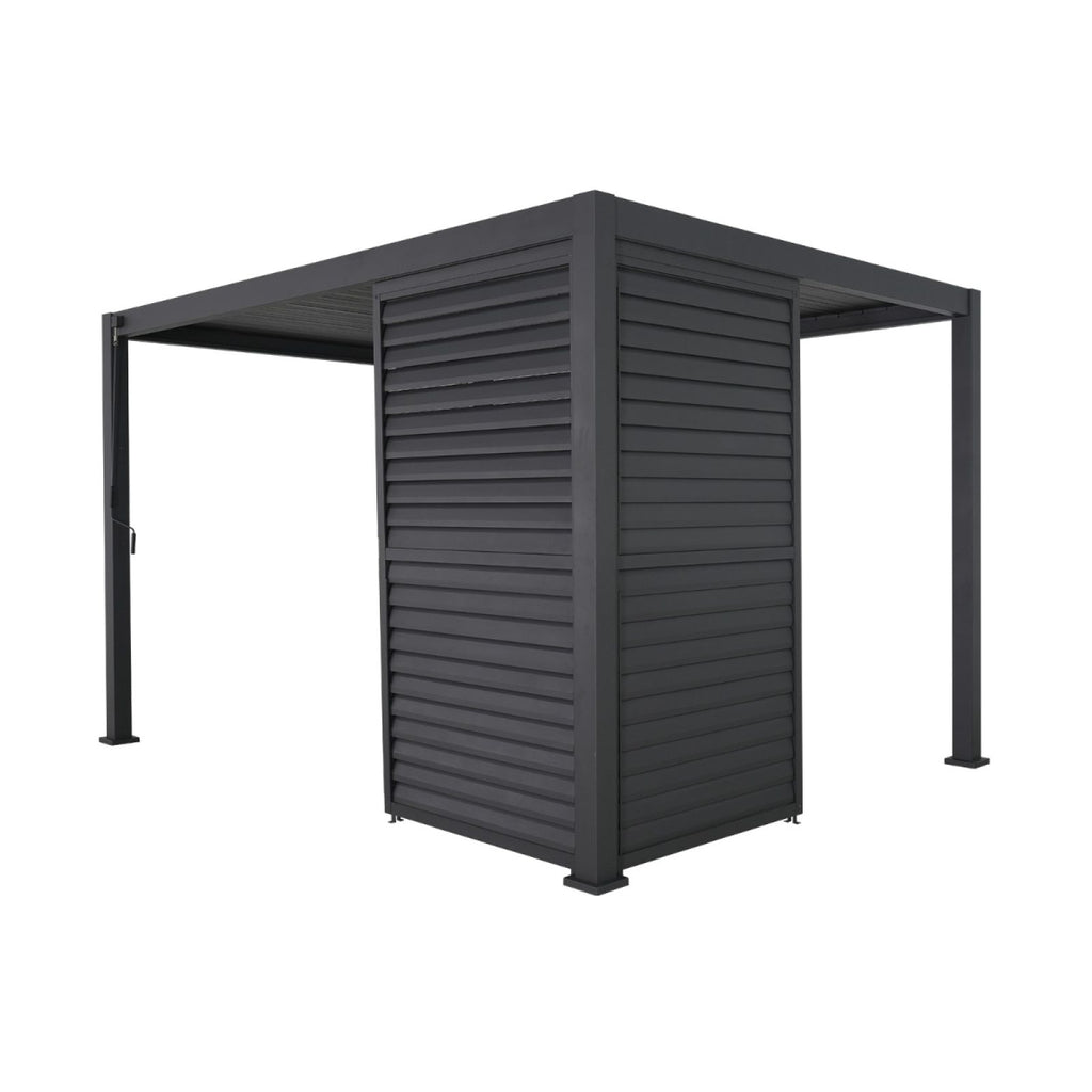 Nova <br> Titan 1.33m Aluminium Louvres Adjustable Side Wall for 4m Titan Pergola - Grey
