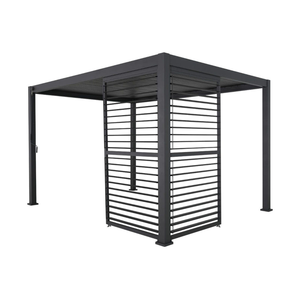 Nova <br> Titan 1m Aluminium Side Wall With Adjustable Louvres for 3m Titan Pergola - Grey