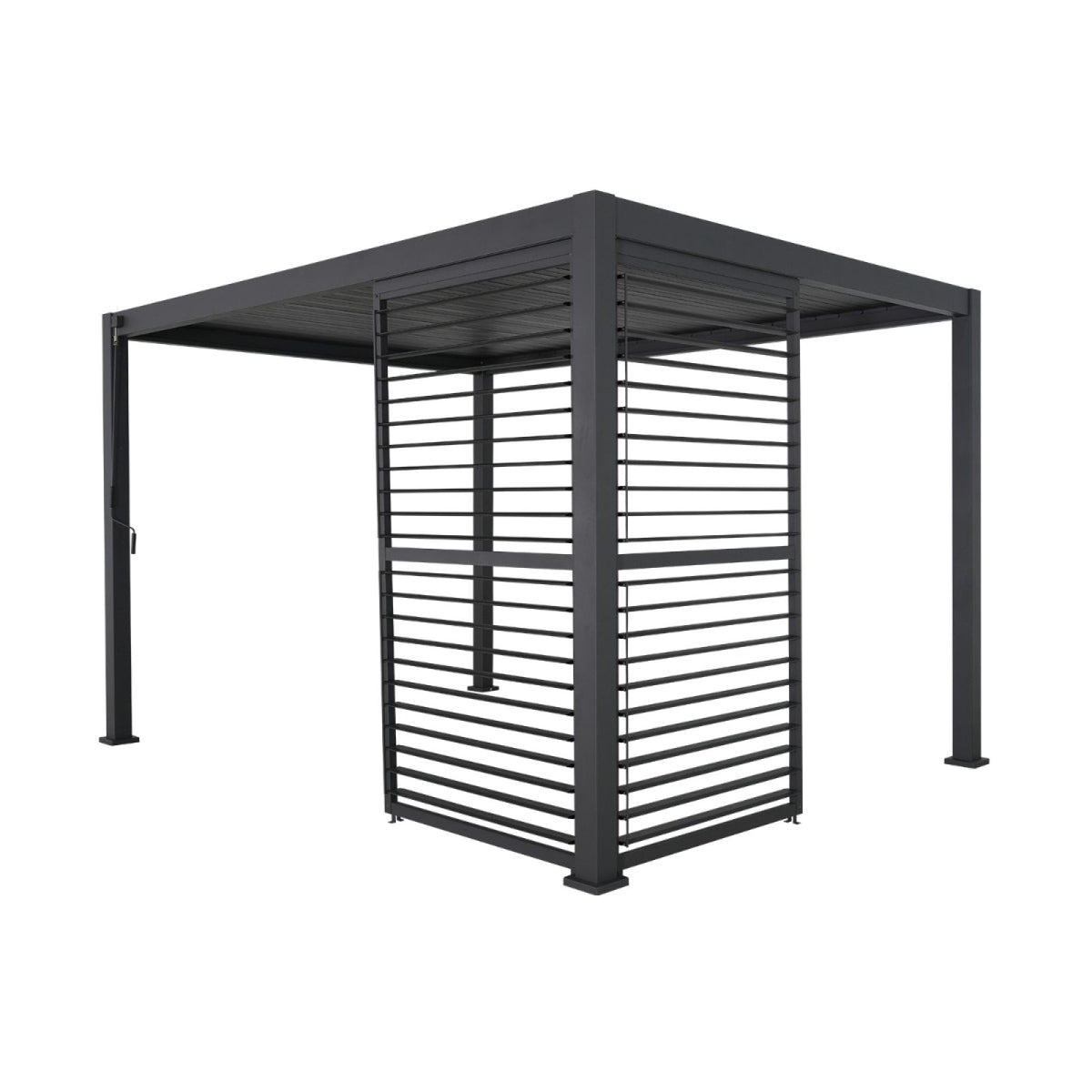 Nova <br> Titan 1m Aluminium Side Wall With Adjustable Louvres for 3m Titan Pergola - Grey
