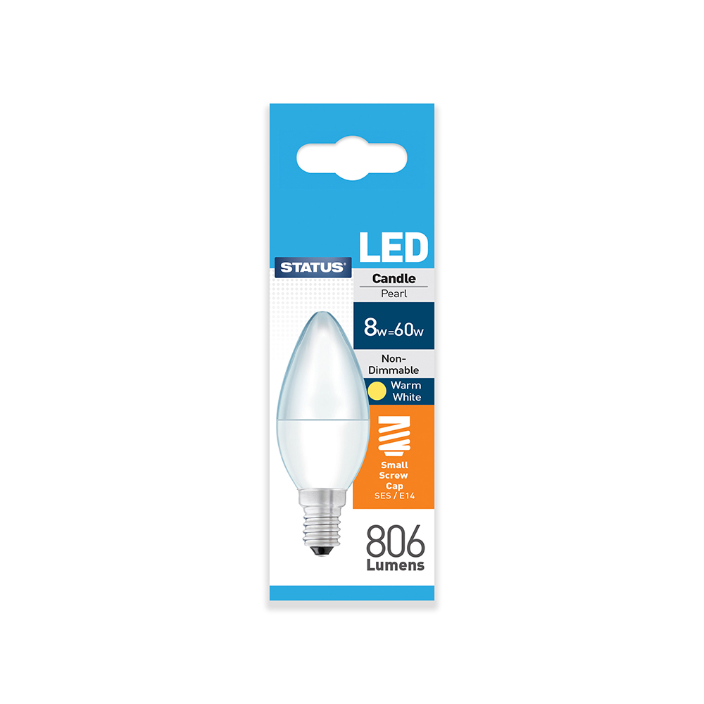 8W SES LED Candle Light Bulb Romerils Jersey