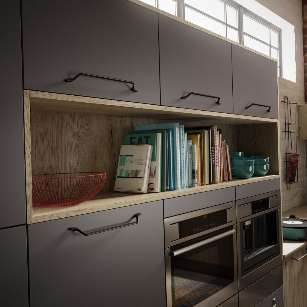 Alta Matt Anthracite & Rustic Oak Detail