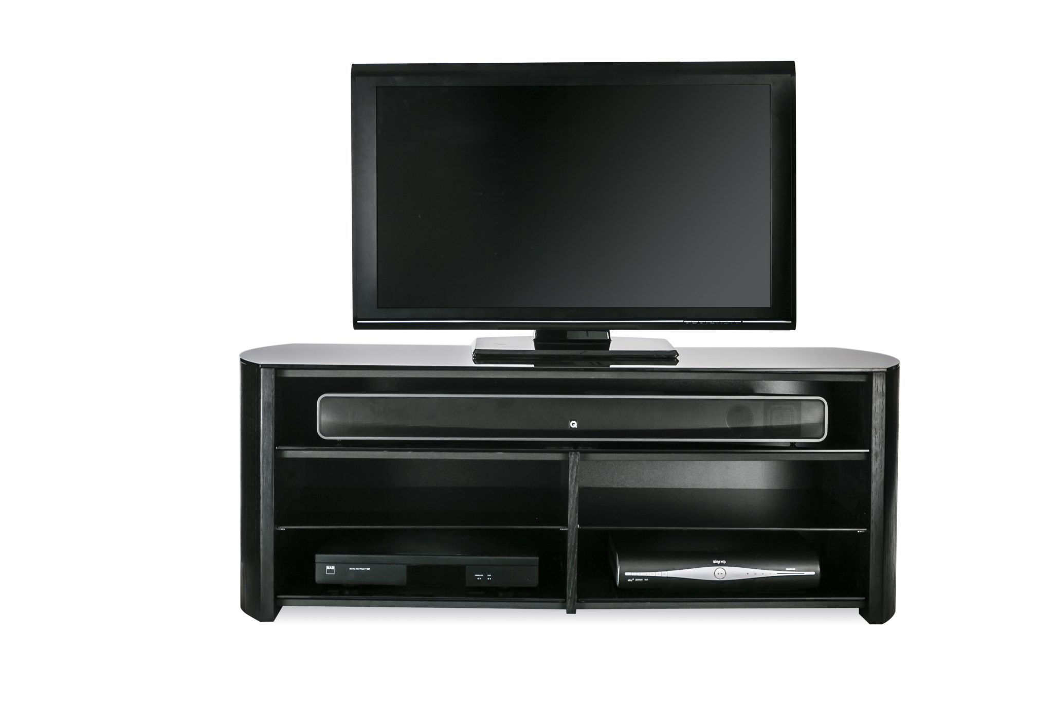Finewoods Soundbar 1350 TV Stand Black Oak Romerils Jersey
