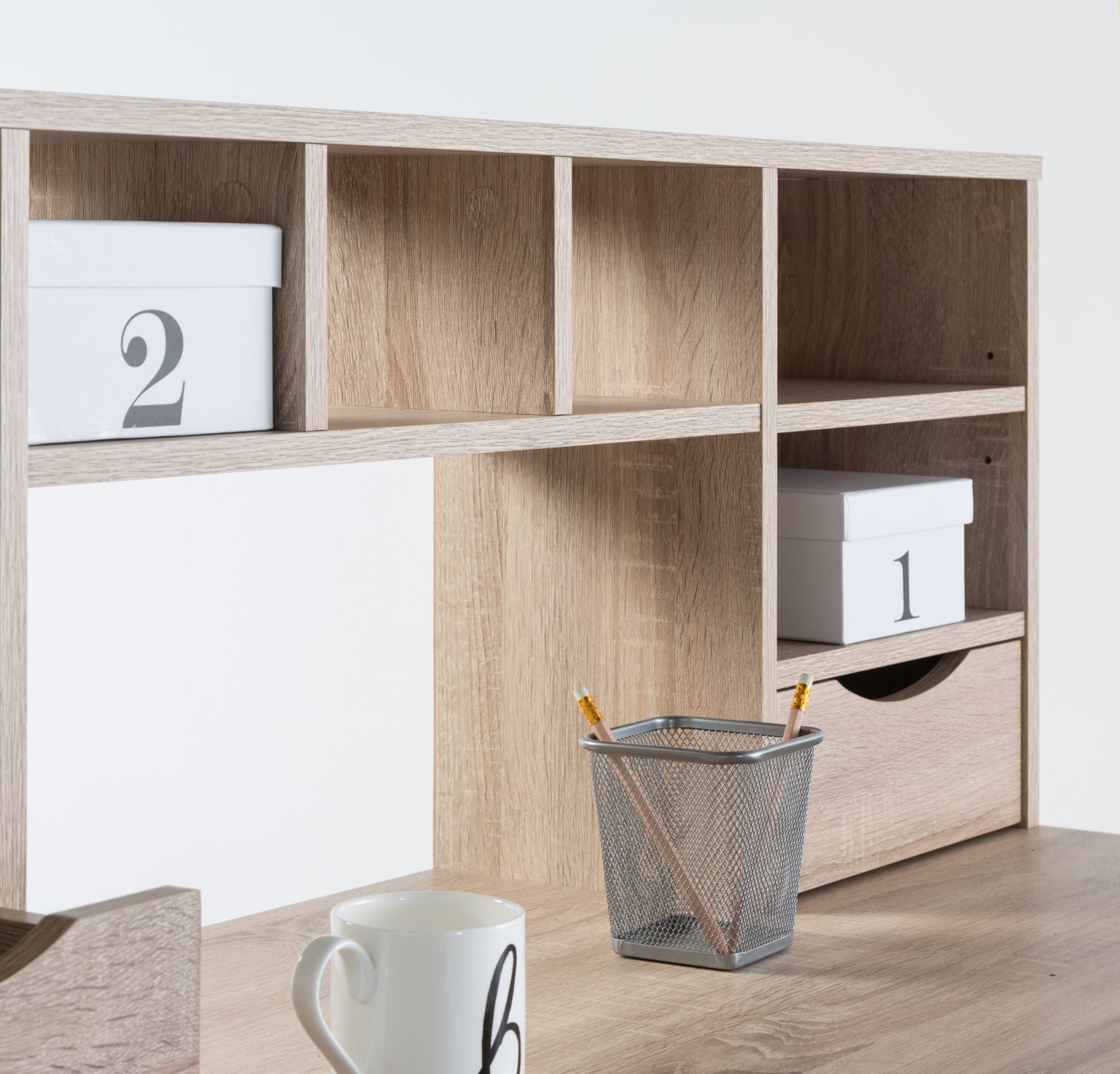 Albion Hutch Desk Light Oak Romerils Jersey