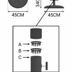 Alternative view of Nova <br> Parasol Base - 16Kg - Concrete