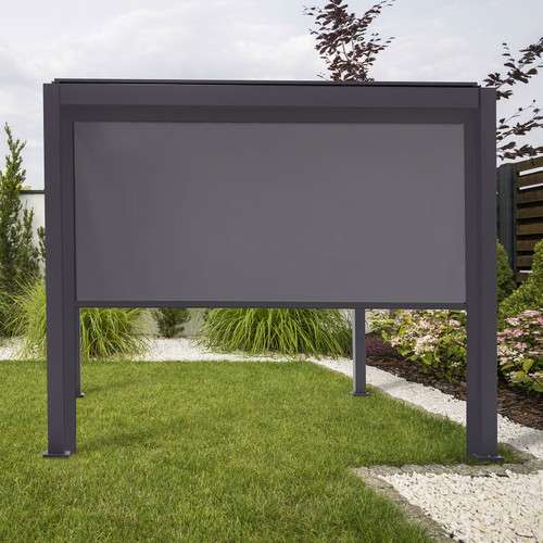 Nova Pull Down Screen for Titan 3.6m Pergolas Grey Romerils