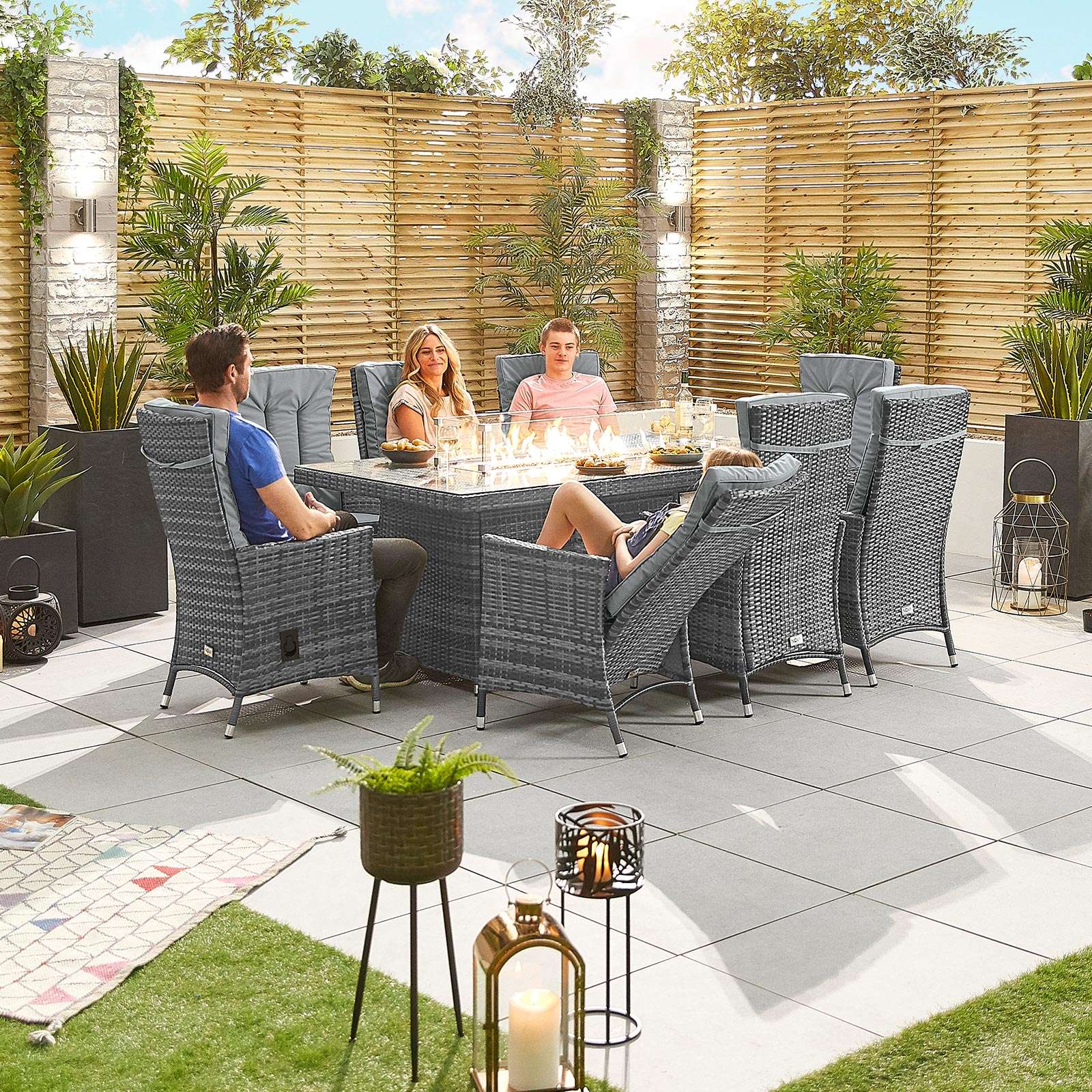 8 seater rattan dining set 2025 grey