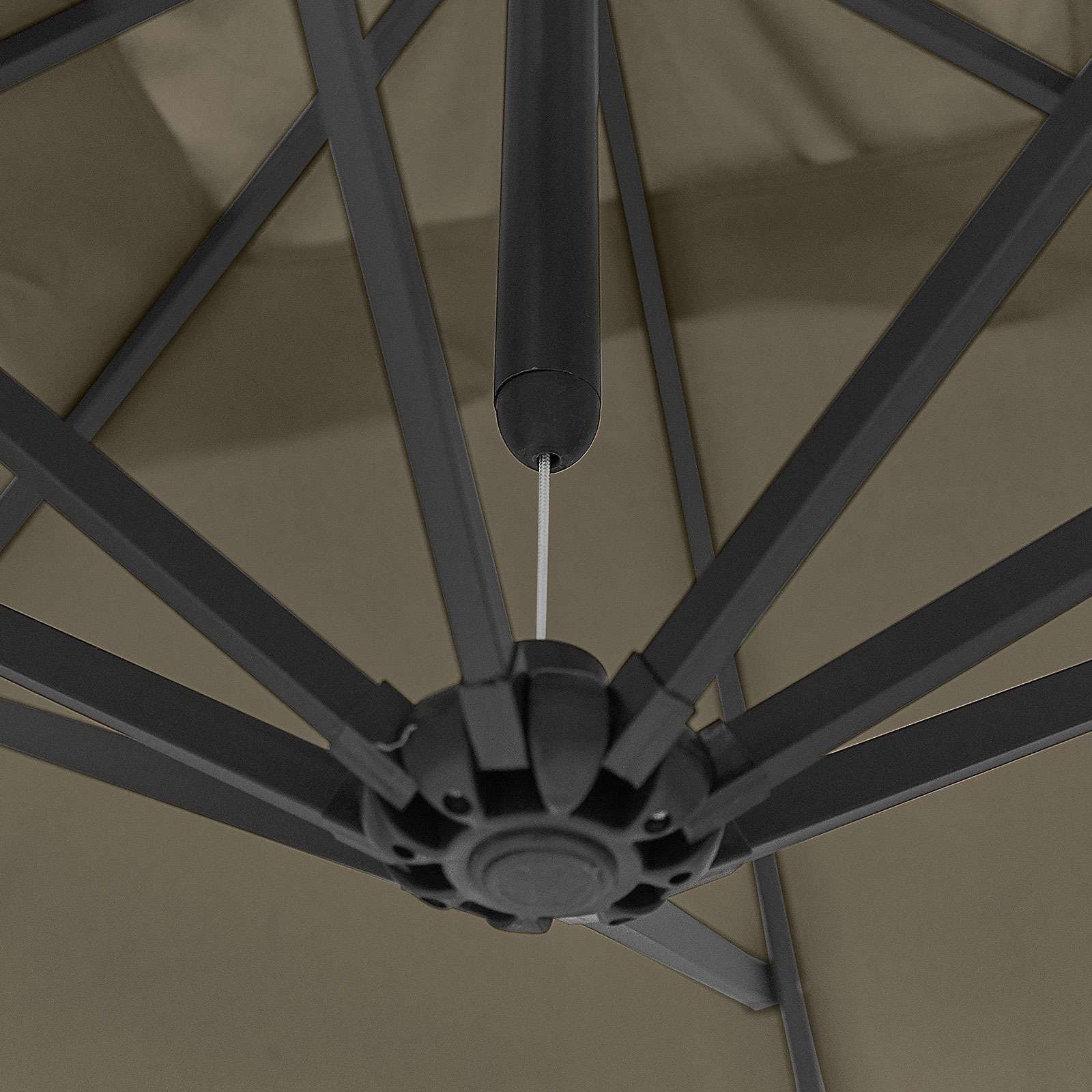 Nova Barbados Cantilever Parasol 3m x 2m Rectangular Taupe Romerils