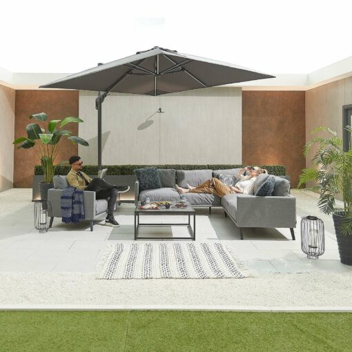 Nova Bliss Outdoor Fabric Corner Sofa Set Coffee Table & Lounge Chair