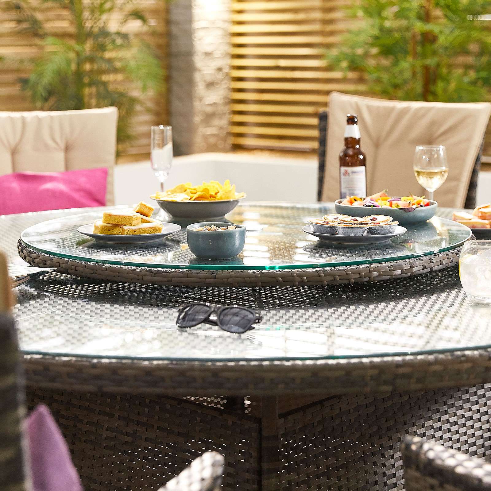Nova Rattan Lazy Susan 60cm Brown Romerils Jersey