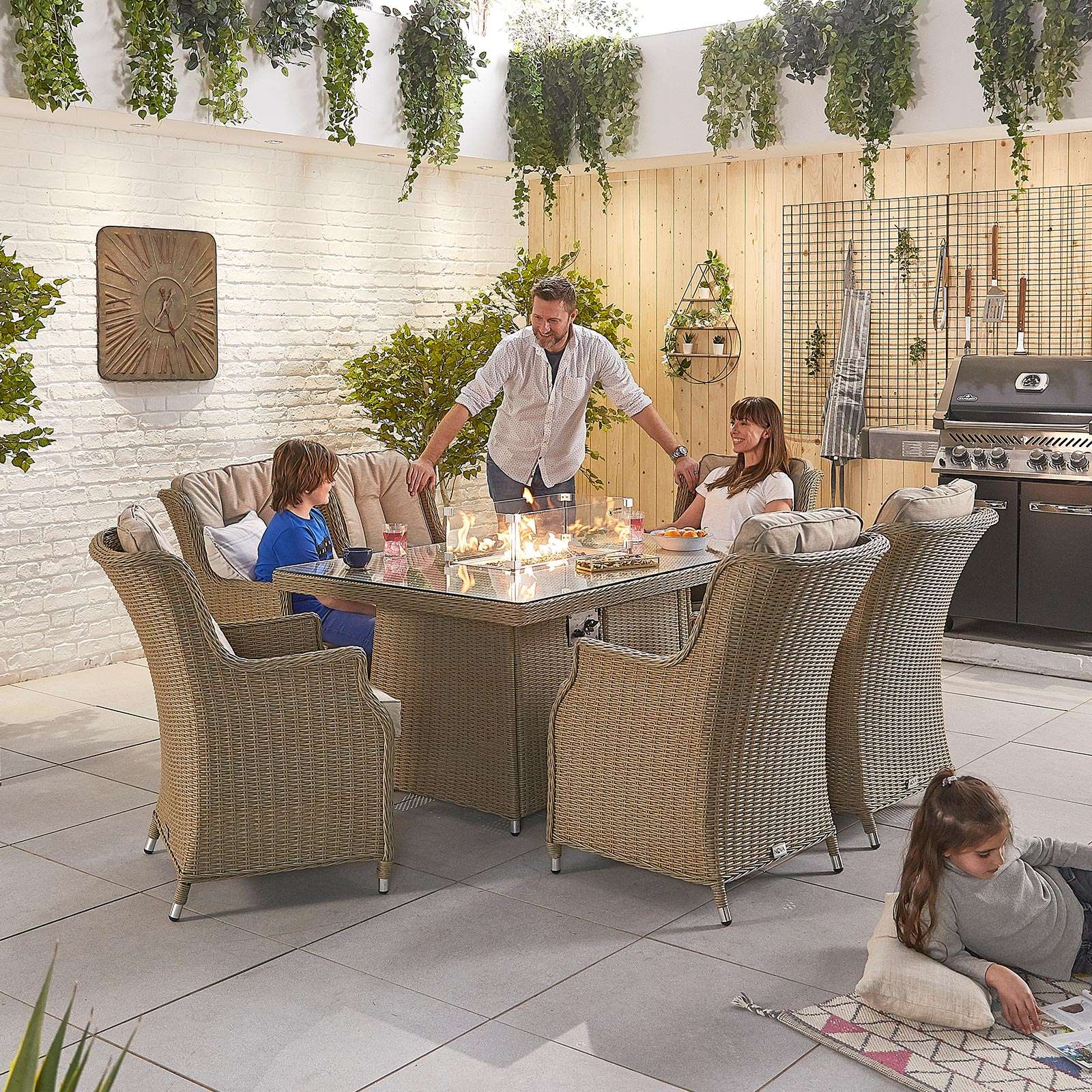 6 seater fire pit table deals