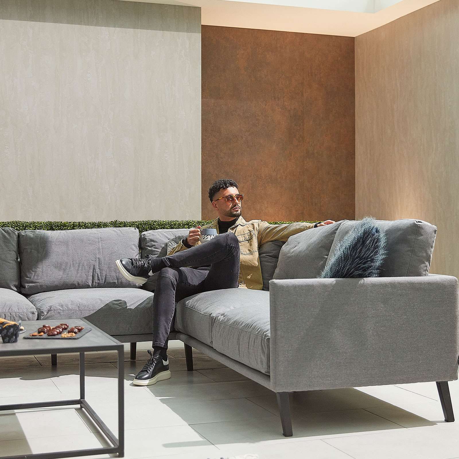 Mod civile Fjendtlig Nova Bliss Outdoor Fabric Corner Sofa Set 2 Lounge Chairs Light Grey -  Romerils Jersey