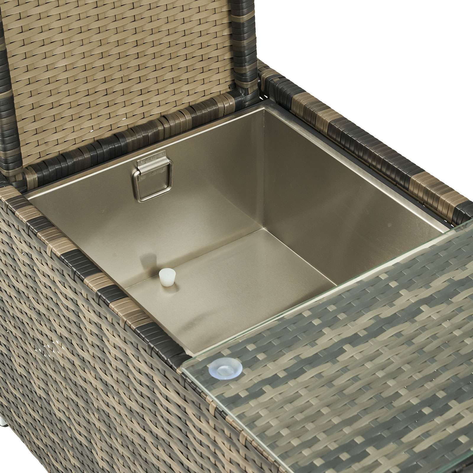 Nova Chelsea/Hampton Rattan Side Table & Ice Bucket Extension Brown