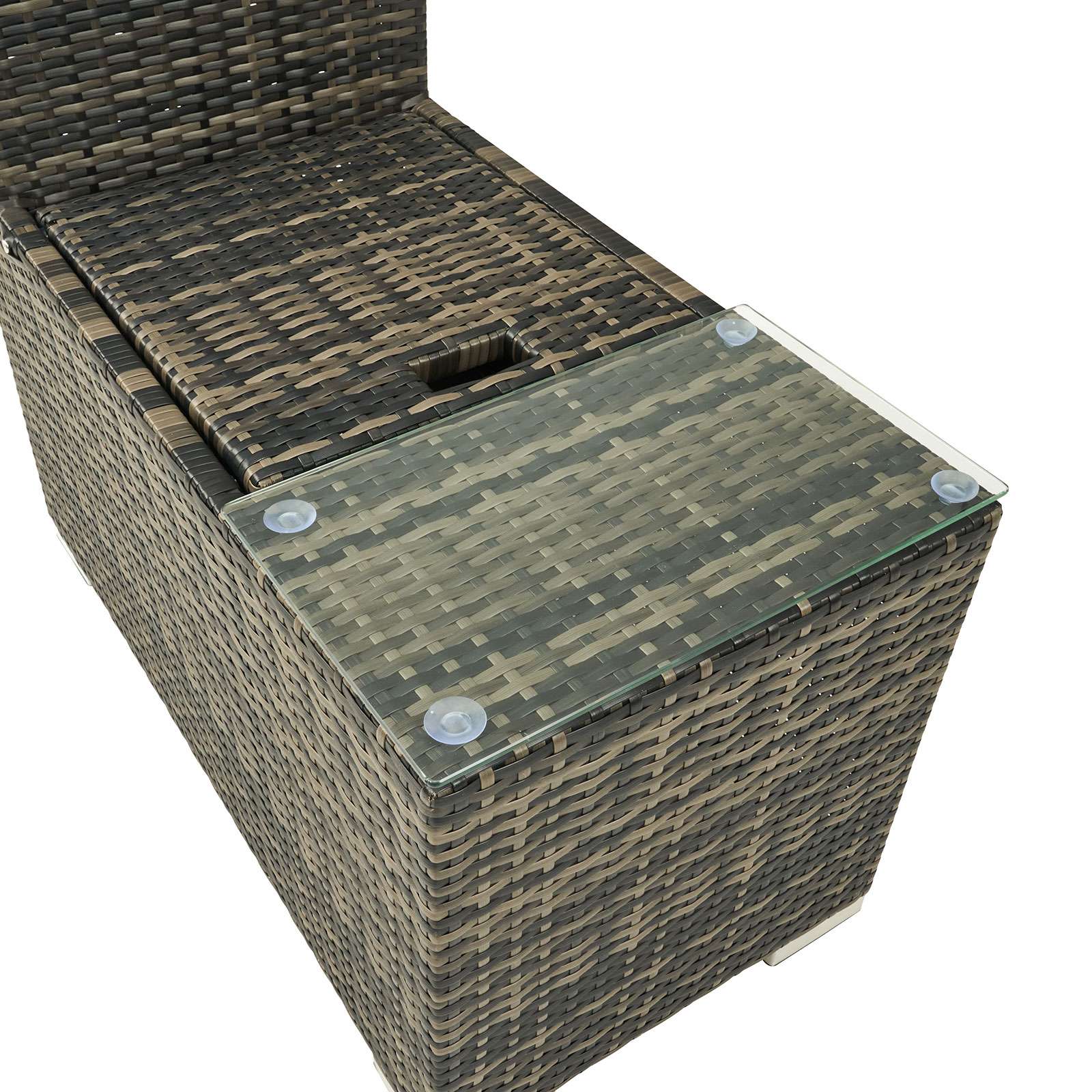 Nova Chelsea/Hampton Rattan Side Table & Ice Bucket Extension Brown