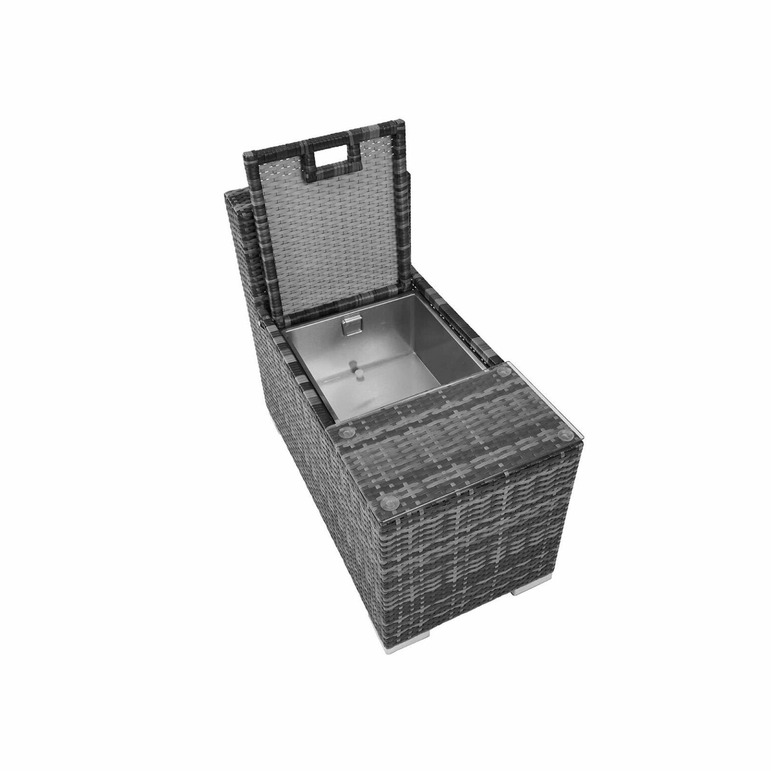 Nova Chelsea/Hampton Rattan Side Table & Ice Bucket Extension Grey Romerils Jersey