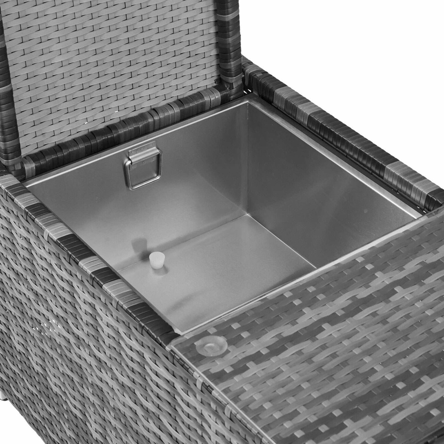 Nova Chelsea/Hampton Rattan Side Table & Ice Bucket Extension Grey Romerils Jersey