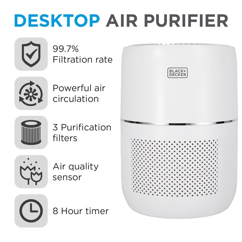 Black & Decker BXAP62001GB Desktop Air Purifier - Romerils Jersey