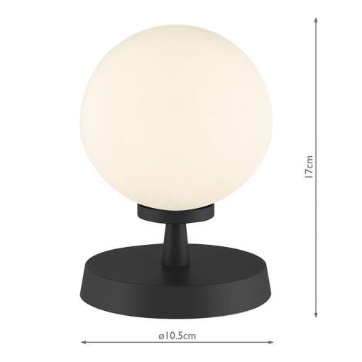 Esben Touch Table Lamp Matt Black With Opal GlassMatt Black Romerils