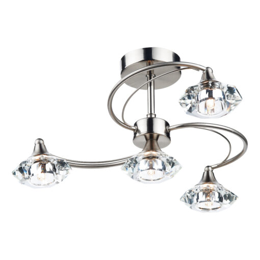 Luther 4 Light Semi Flush Satin Chrome CrystalSatin Chrome Romerils Jersey
