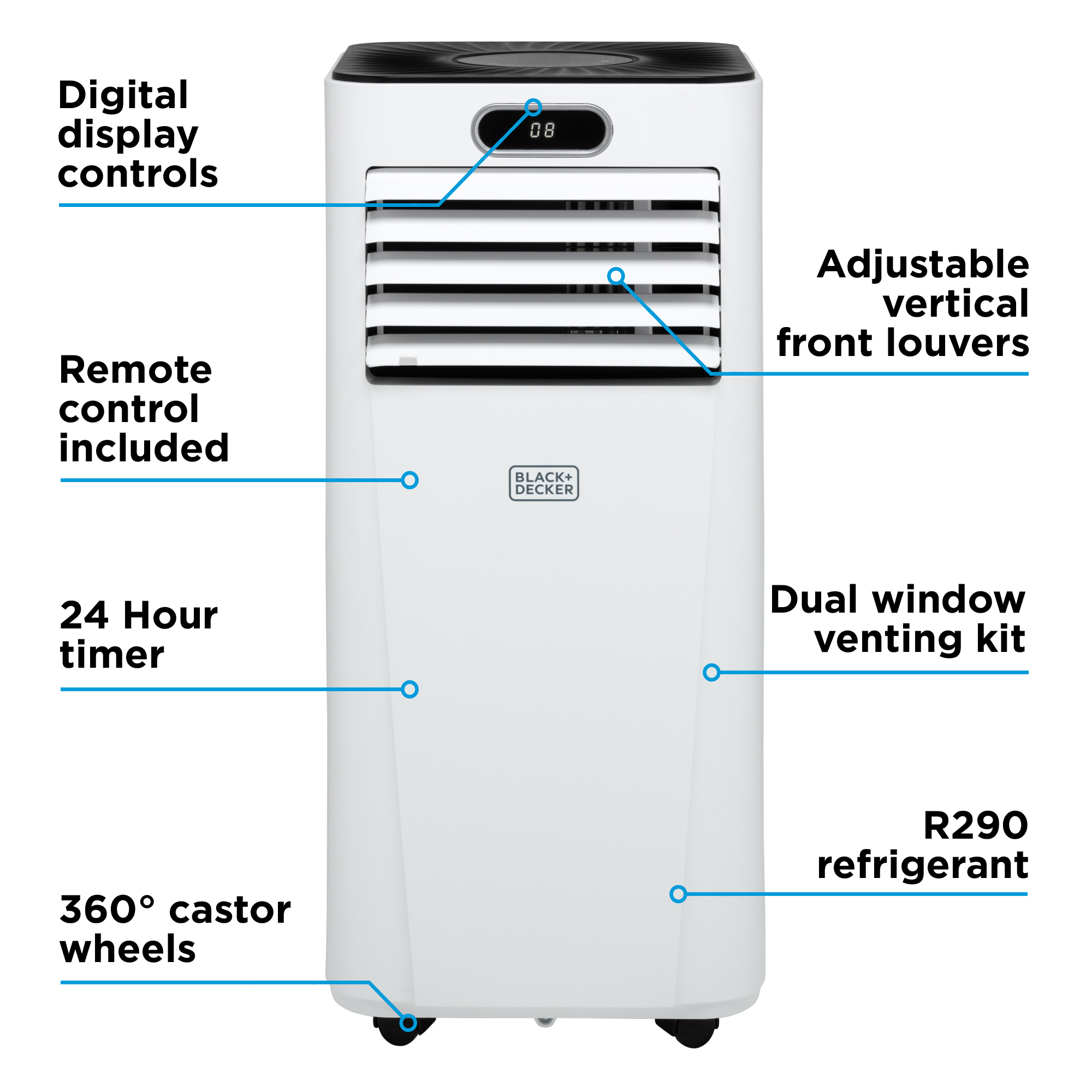 Black & Decker BXAC40024GB Portable 7000 BTU 3-in-1 Smart Air Conditioner -  Romerils Jersey